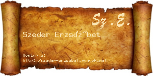 Szeder Erzsébet névjegykártya